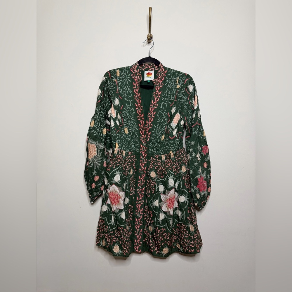 FARM Rio Green Pineapple Garden Long Sleeve Mini Dress - Picture 4 of 6